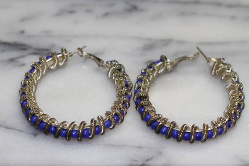 Blau Silber Spirale Ohrringe von TheLoveFashion