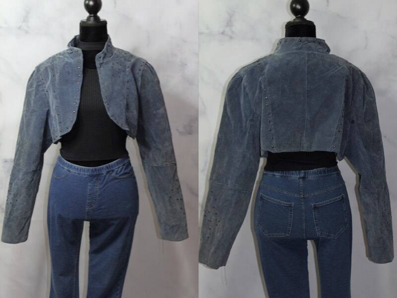 Blaue Lederjacke Plus Size | 2x von TheLoveFashion