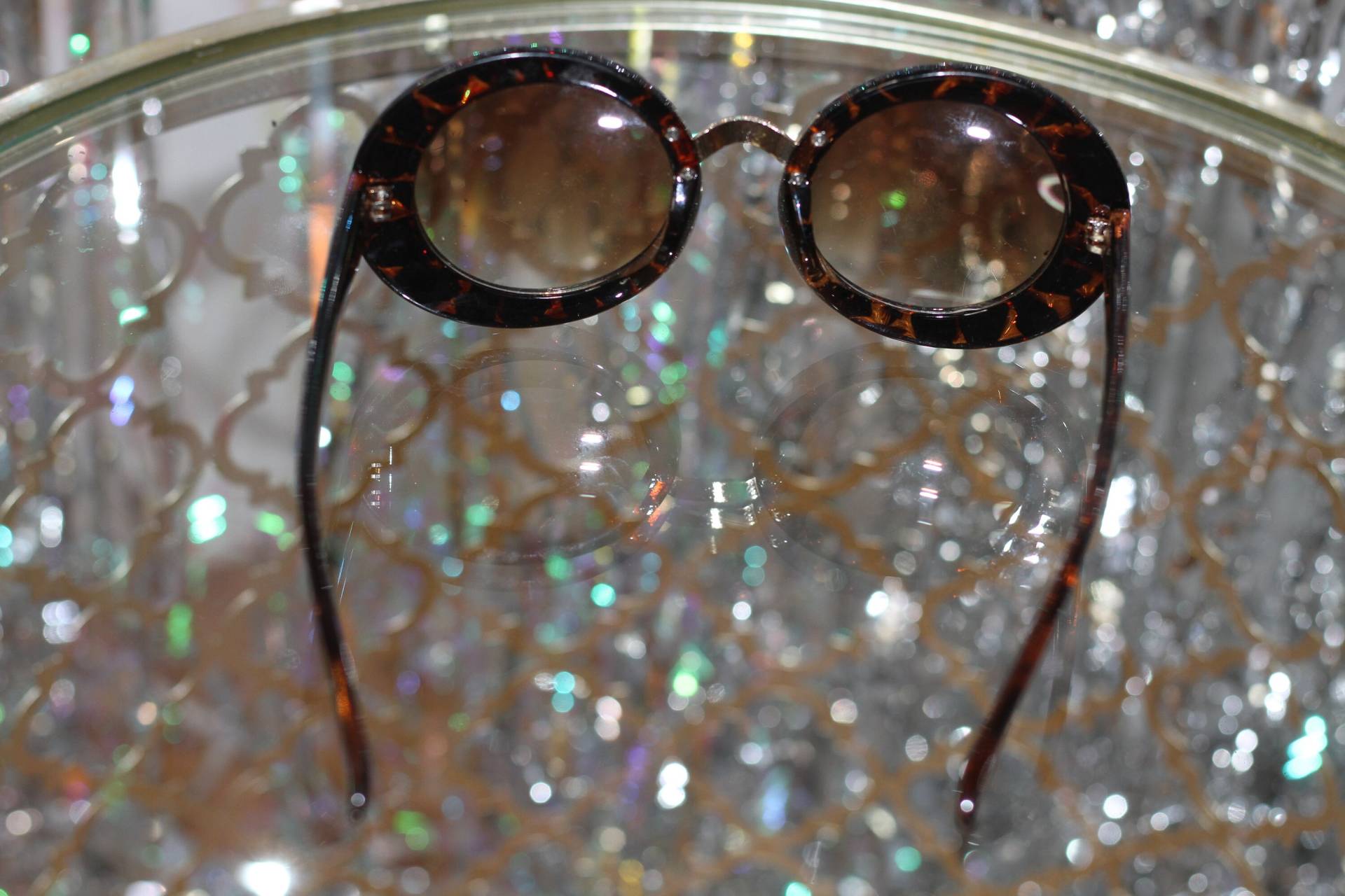 Braun Gold Runde Gläser von TheLoveFashion