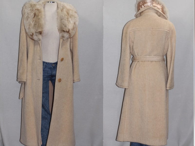 Die Denise Kollektion Reiner Mohair Pelz Trenchcoat von TheLoveFashion