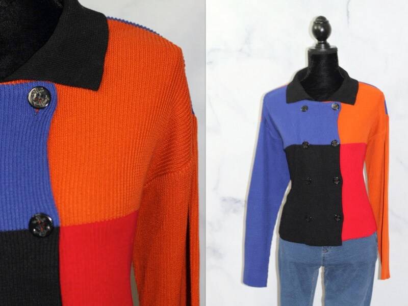 Handgemachter Mehrfarbiger Baumwollpullover | M-L von TheLoveFashion