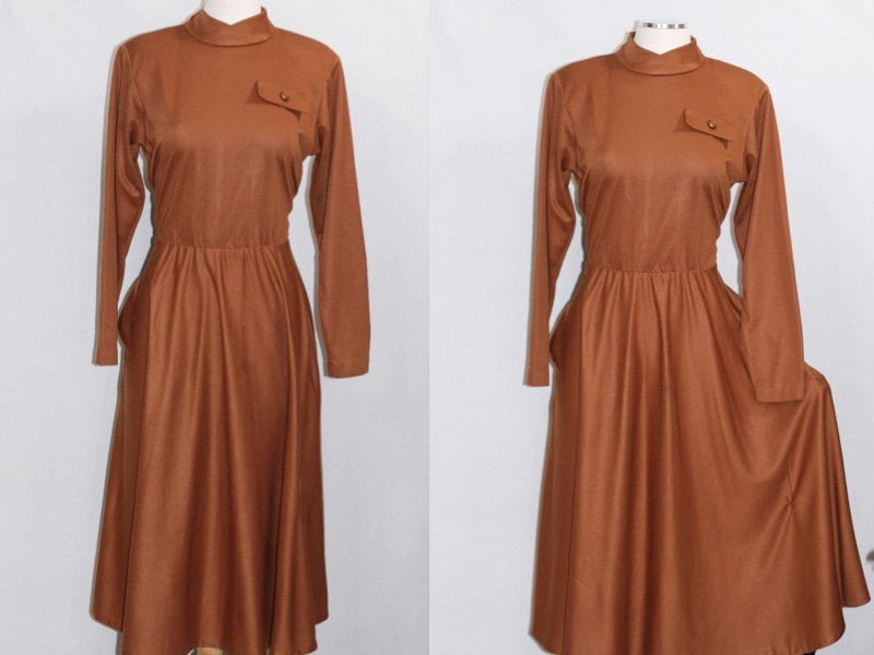 Improvisierte Braune Rollkragen-Kleid | E von TheLoveFashion