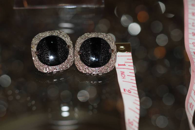 Judy Lee Silber & Schwarze Glas Ohrclips von TheLoveFashion