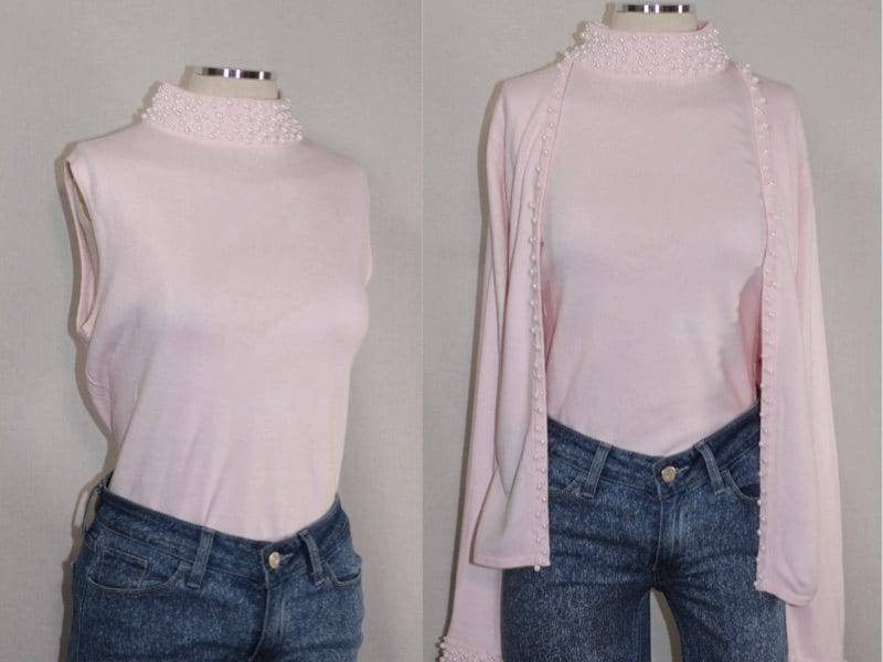 Mercer Street Studio 2-Tlg. Rosa Perlenpullover von TheLoveFashion