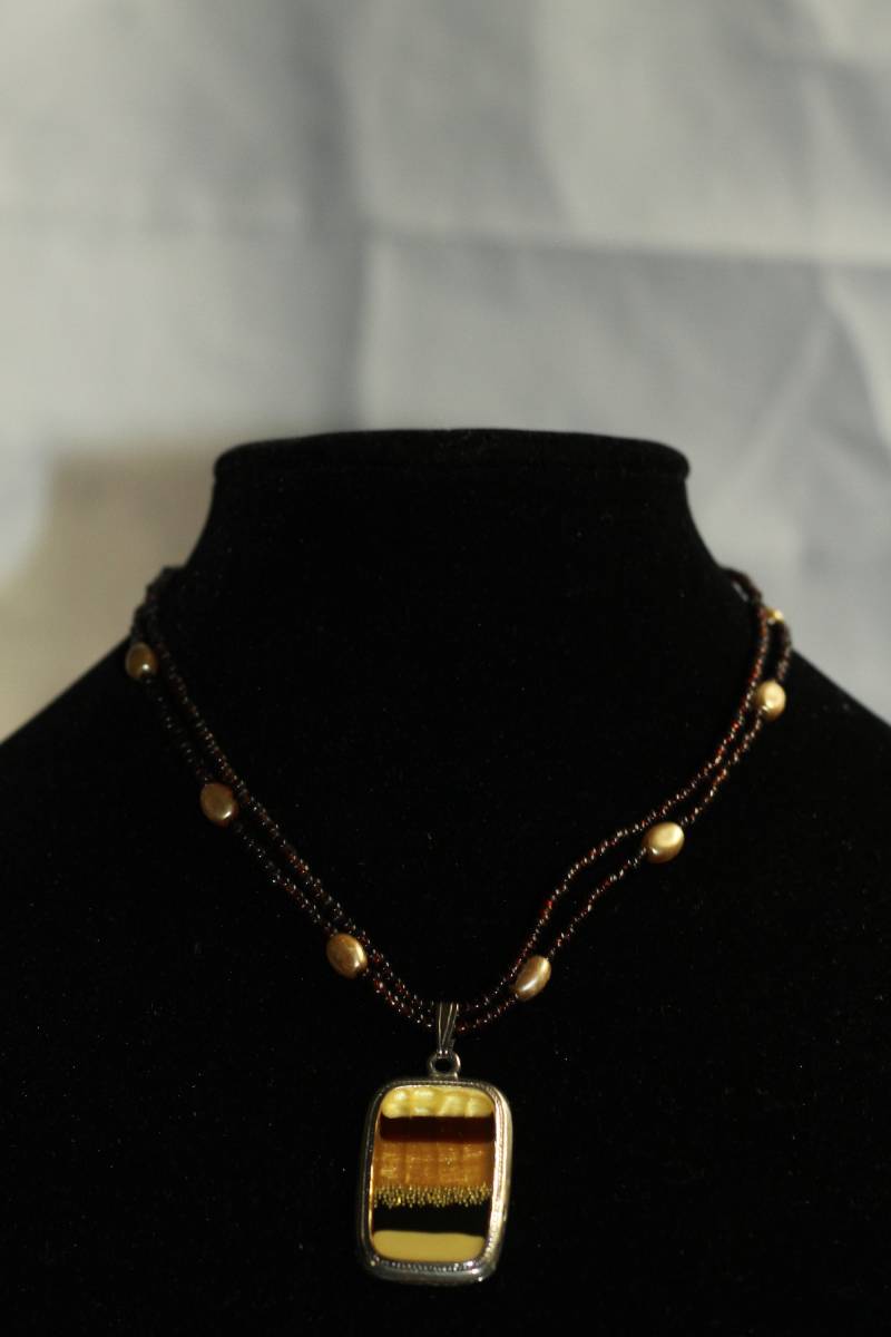 Multi Farbe Braun-Ton Perlen-Halskette von TheLoveFashion