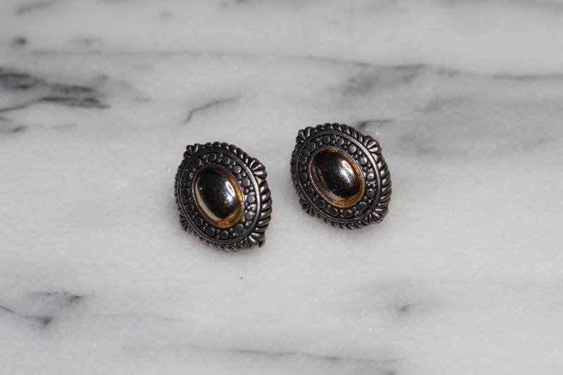 Oval Silber & Braun Stein Ohrringe von TheLoveFashion