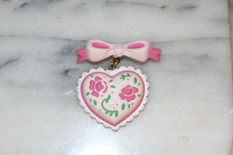 Pink & Weiße Herz Brosche von TheLoveFashion
