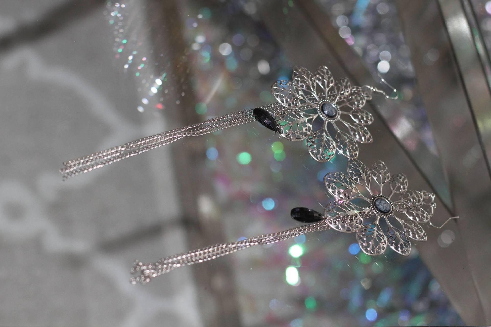 Silber Blumen Ohrringe von TheLoveFashion