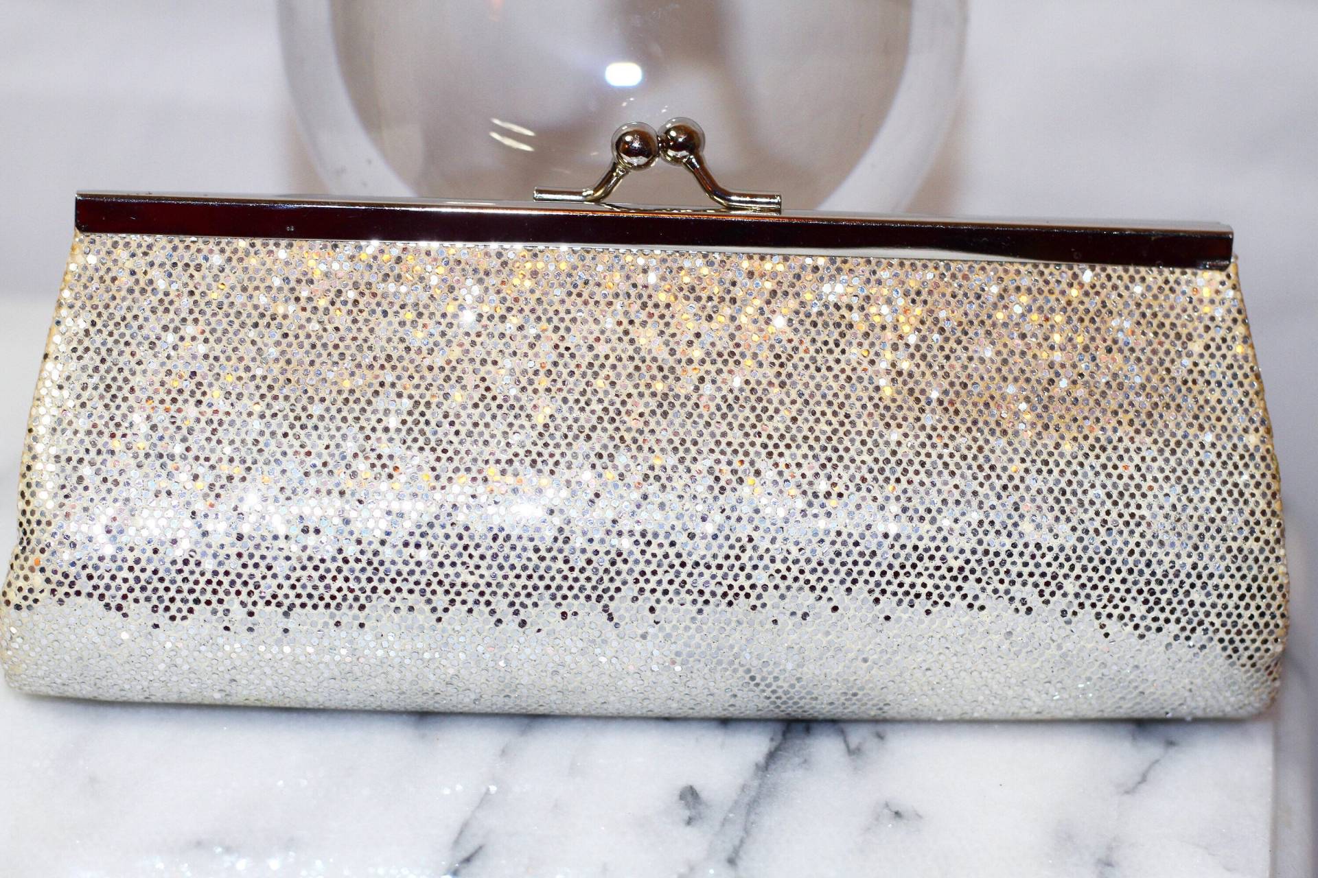 Silber Pailletten & Shimmer Mini Clutch Bag von TheLoveFashion