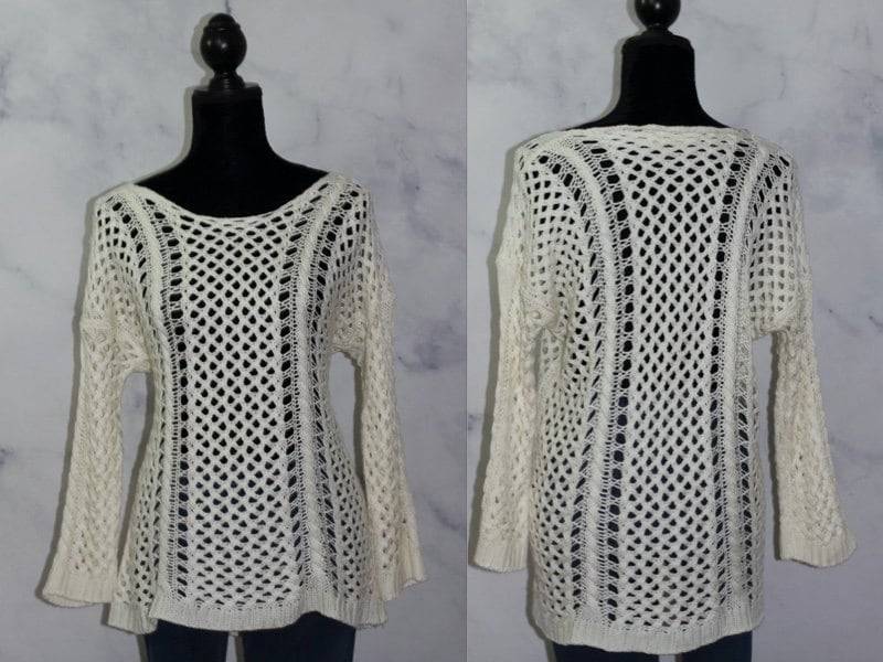 Weißer Netz-Pullover | N von TheLoveFashion