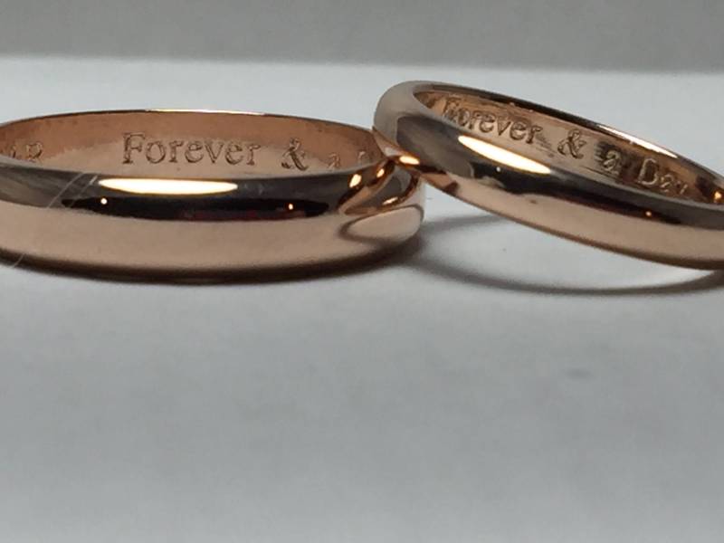 Halbrundes Ehering Set, Trauringe, Rosegold, Gelbgold, 950 Platin, Gewölbte Trauringe von TheLoveKnotShop