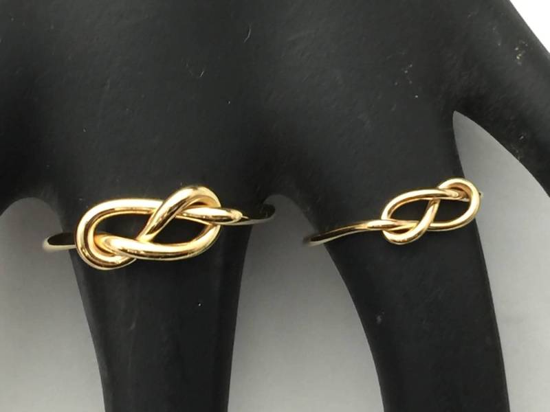 Knotenring 2Er Set, Eheringe Für Sie Und Ihn, 14Kt Gelb - Oder Roségoldfill von TheLoveKnotShop
