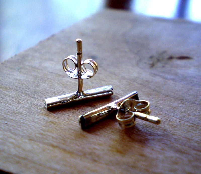 Regenerierte Sterling Silber Lineare Linie Ohrstecker Regenerierte Sterling Silber Lineare Linie Ohrstecker von TheLovelySmith