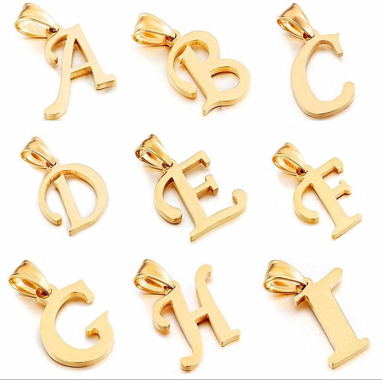 Buchstaben Namen Halskette Niedlicher Buchstabe Anhänger, Edelstahl Und Gold Überzogene Namensbuchstabe Charms Für Halskette Armband Buchstaben Namen Halskette Niedlicher Buchstabe Anhänger, Edelstahl Und Gold Überzogene Namensbuchstabe Charms Für Halskette Armband von TheLuxDesigns