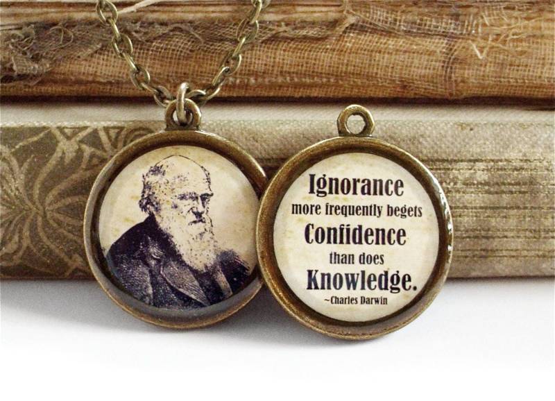 Charles Darwin Halskette - Doppelseitiges Wunderbares Zitat in Bronze Oder Silber von TheLysineContingency