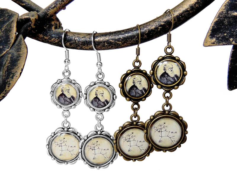 "Darwin Ohrringe in Bronze Oder Silber Finish - Wissenschaft "Charles" Schmuck Charles Darwin Evolution Baum Des Lebens." von TheLysineContingency