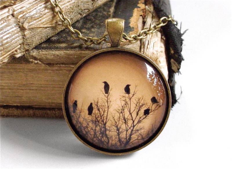Krähe Halskette - Rabe Elster Vogel Anhänger Schmuck von TheLysineContingency