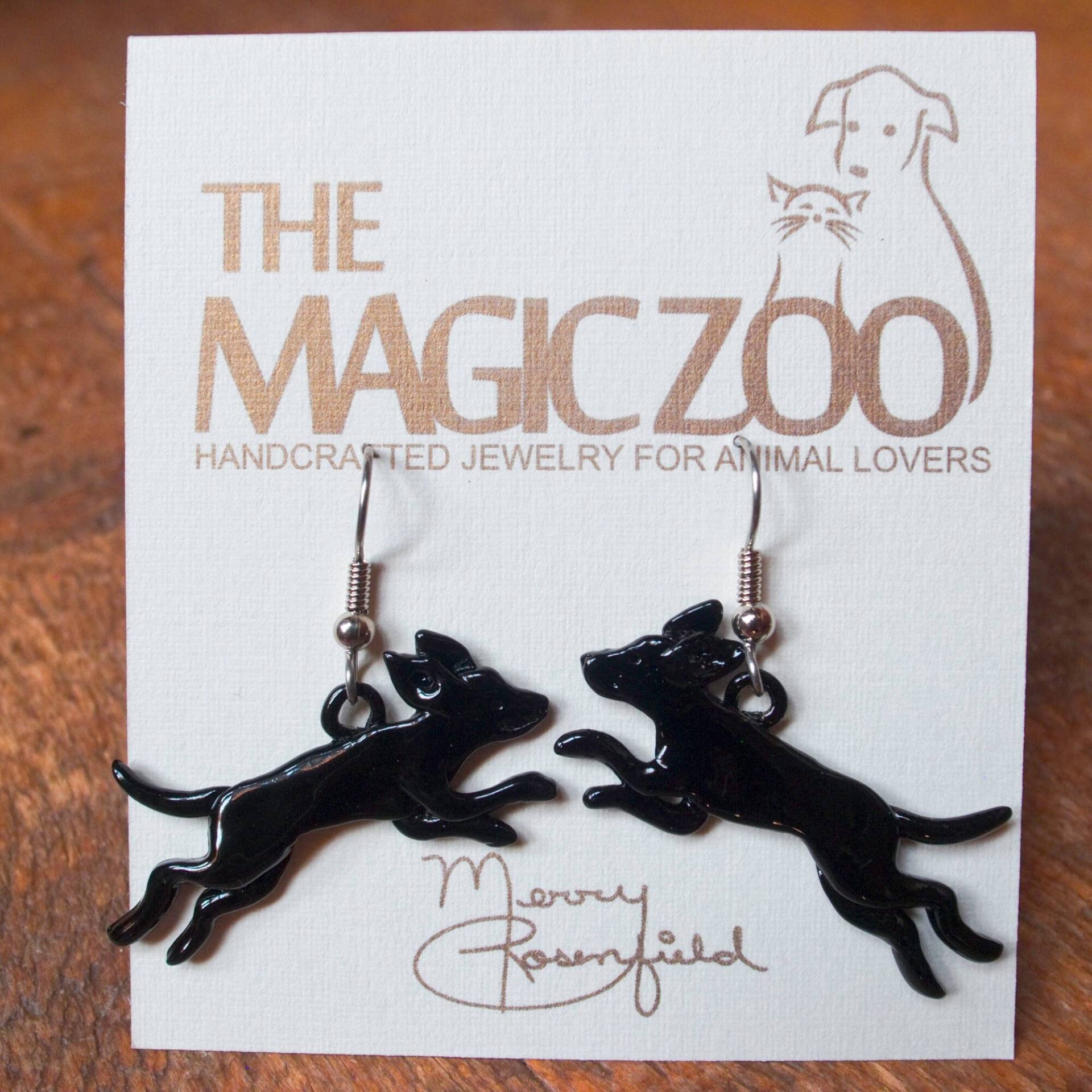 Emaille Black Dock Dog Ohrringe von TheMagicZoo