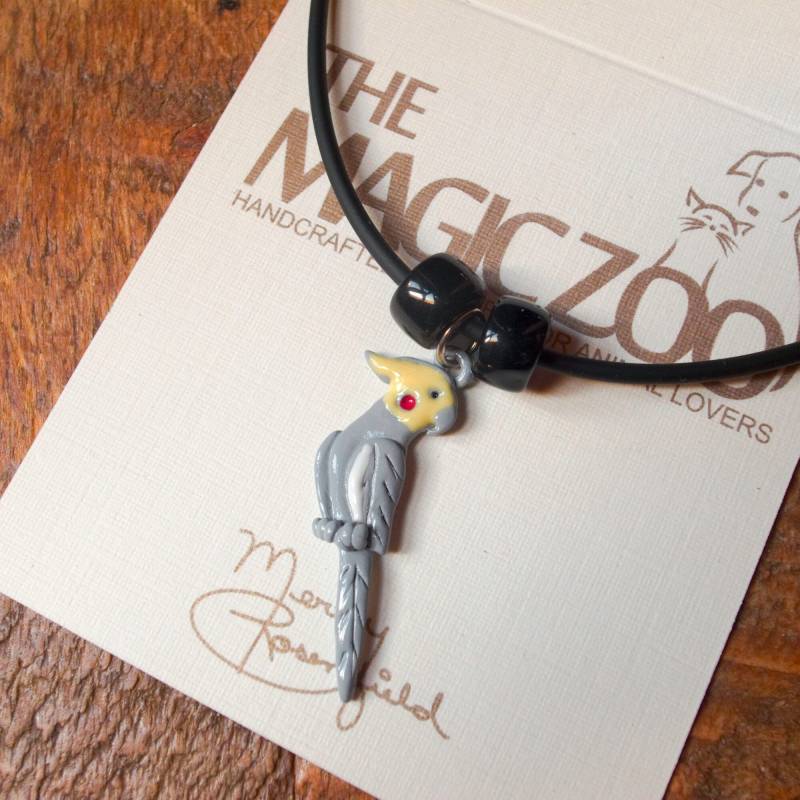 Emaille Nymphensittich Halskette von TheMagicZoo