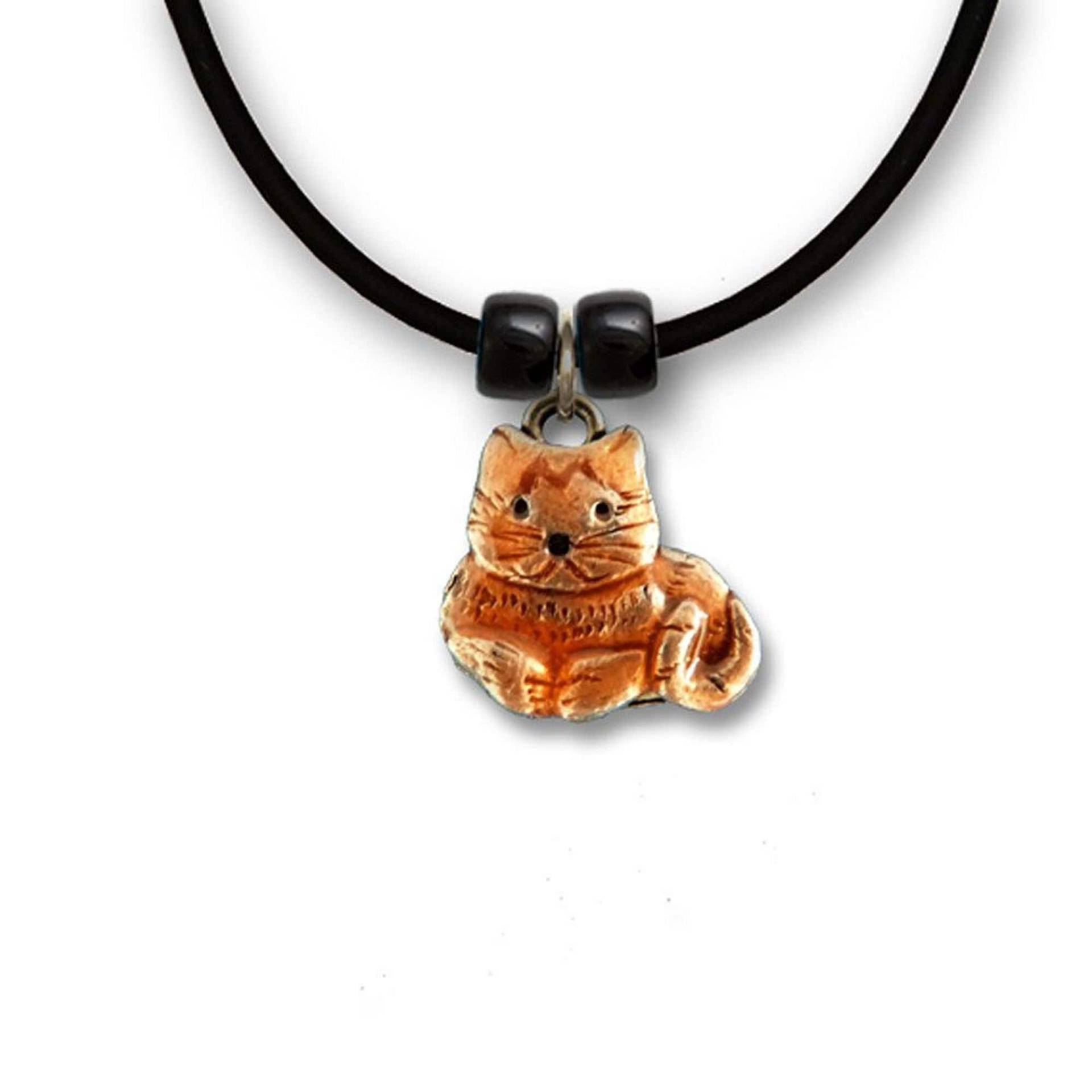 Emaille Orange Getigerte Kleine Halskette von TheMagicZoo