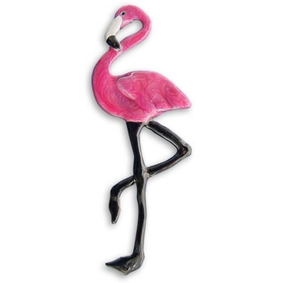Emaille Pink Flamingo Brosche von TheMagicZoo