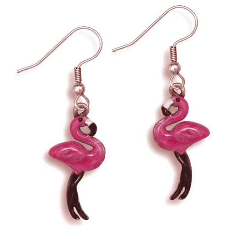 Emaille Pinke Flamingo Ohrringe von TheMagicZoo
