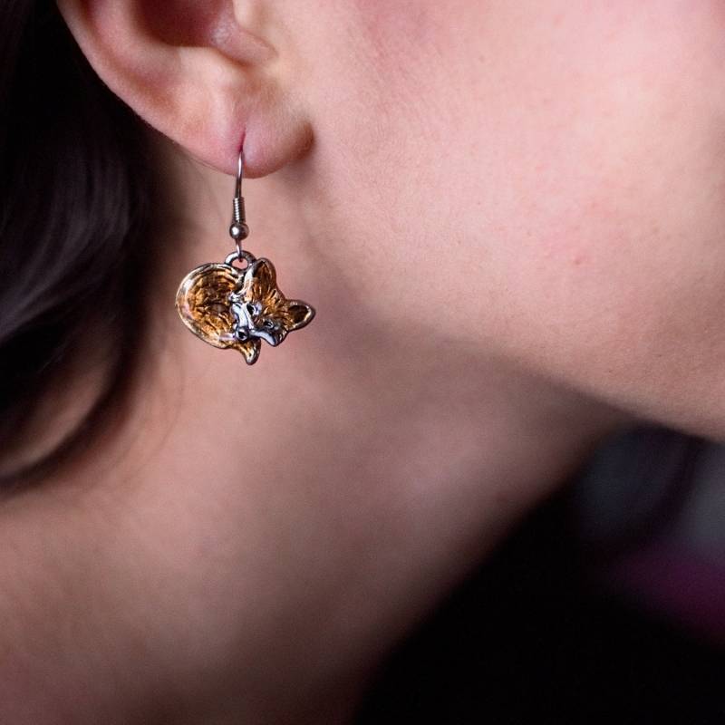 Emaille Rot Fuchs Ohrringe von TheMagicZoo