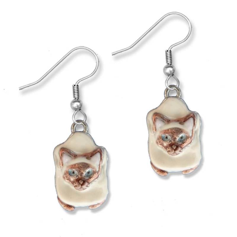 Emaille Siamkatze Katzenohrringe von TheMagicZoo