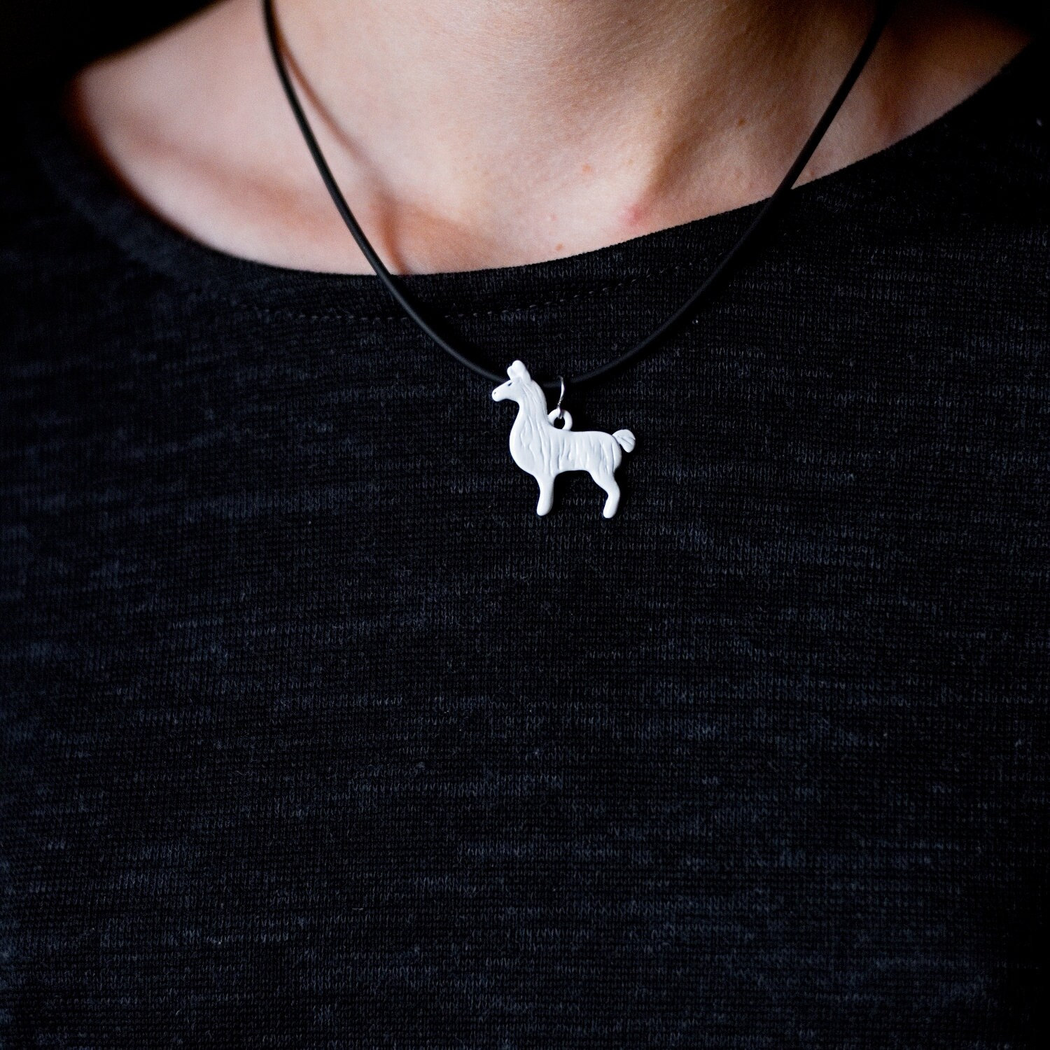 Emaille Weiß Lama Halskette von TheMagicZoo