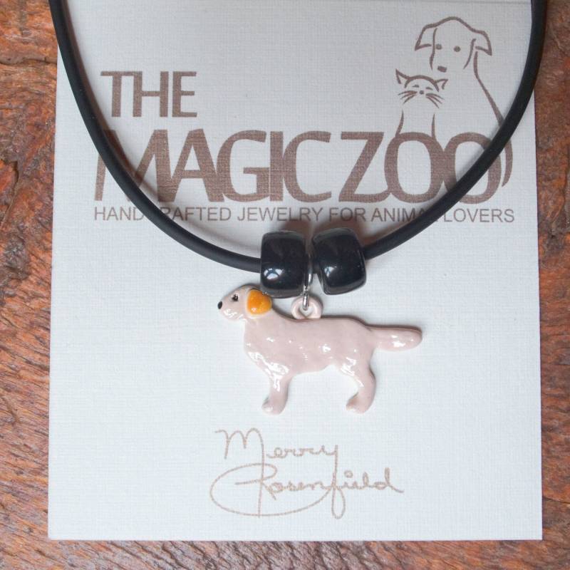 Gelbe Labrador Retriever Halskette Aus Emaille von TheMagicZoo