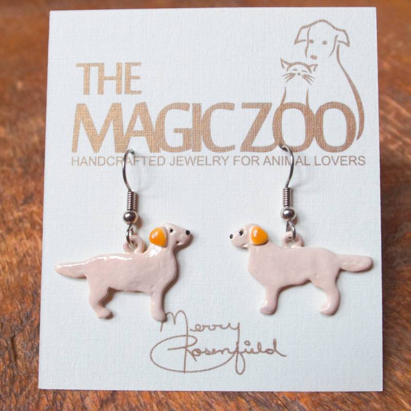 Gelbe Labrador Retriever Ohrringe Aus Emaille von TheMagicZoo