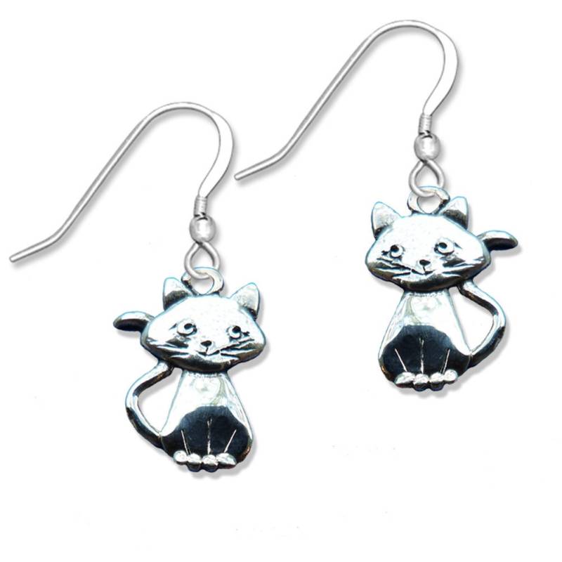 Lächelnde Katzenohrringe Aus Sterlingsilber von TheMagicZoo