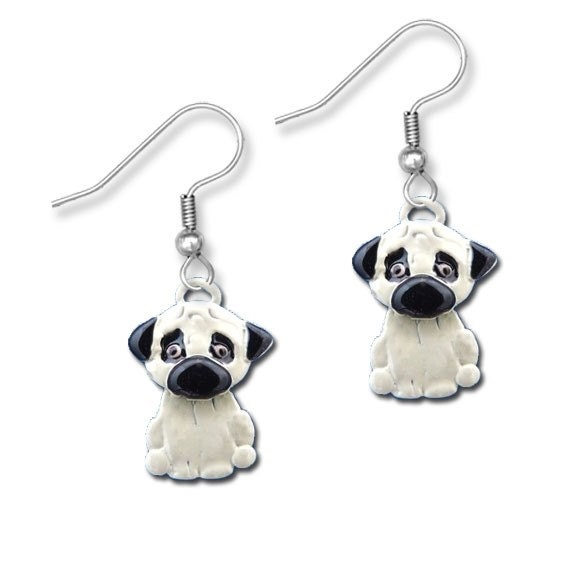 Rehbraune Und Schwarze Mops Ohrringe von TheMagicZoo