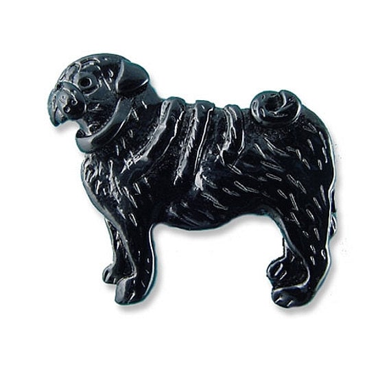 Schwarzer Mops Pin Aus Emaille von TheMagicZoo