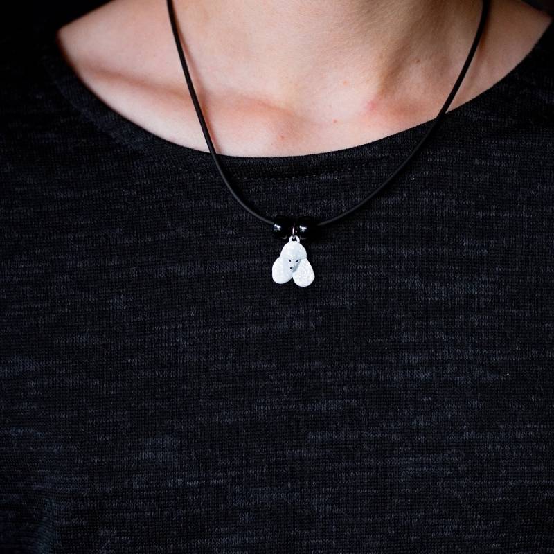 Weißer Pudel Emaille Halskette von TheMagicZoo