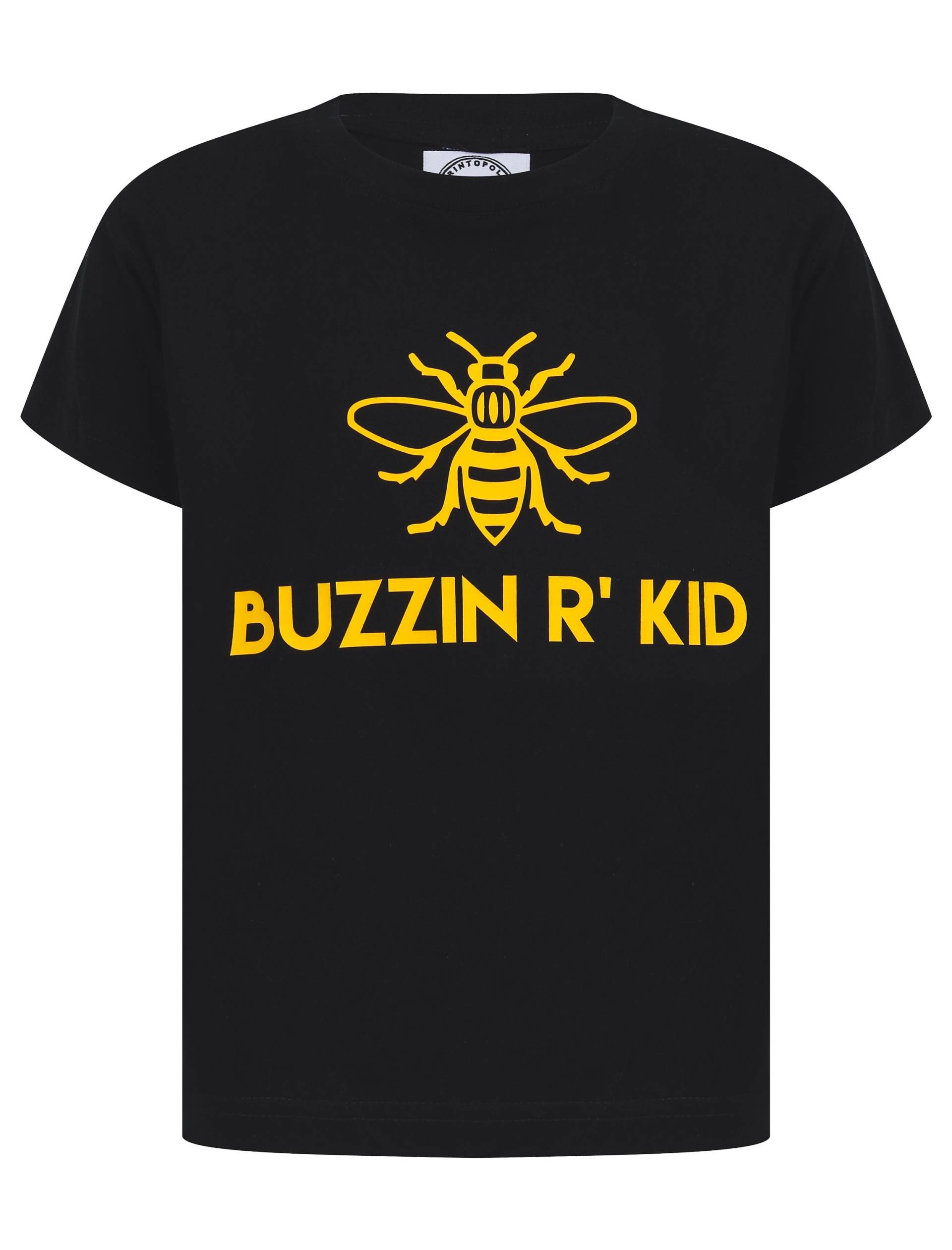 Buzzin R "Kid Schwarz Kinder T-Shirt Gelb Vinyl Druck - Produziert in Großbritannien Manchester Bee Manc Und Proud Buzzin R "Kid Schwarz Kinder T-Shirt Gelb Vinyl Druck - Produziert in Großbritannien Manchester Bee Manc Und Proud von TheManchesterShop