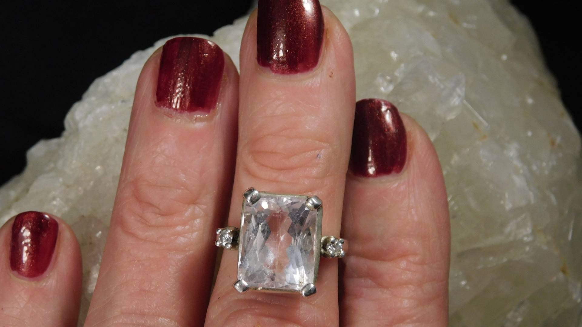 Custom 7.41 Ct. Smaragdschliff Kunzit Und Diamant Ring Sterling Silber von TheMasterJeweler