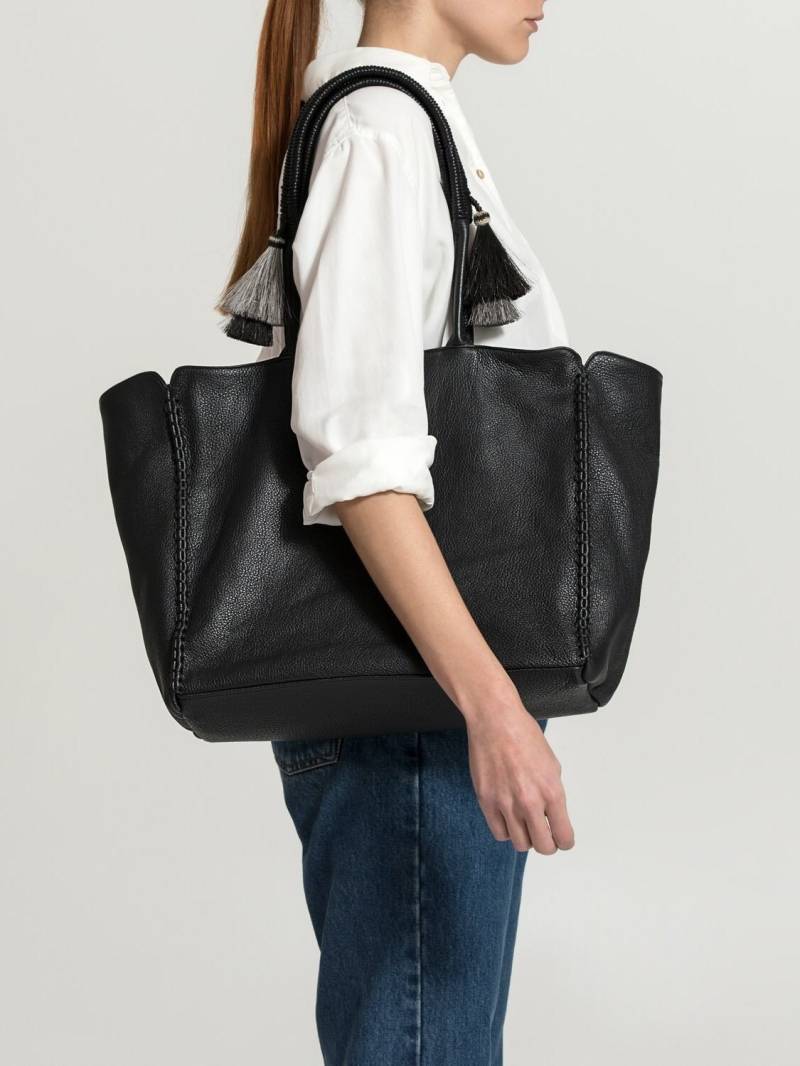 Weiche Ledertasche, Schwarze Ledertasche Umhängetasche, Tasche Mit Taschen Geschenk Für Sie, Lederhandtasche, Bestickte von TheMerakiCompany