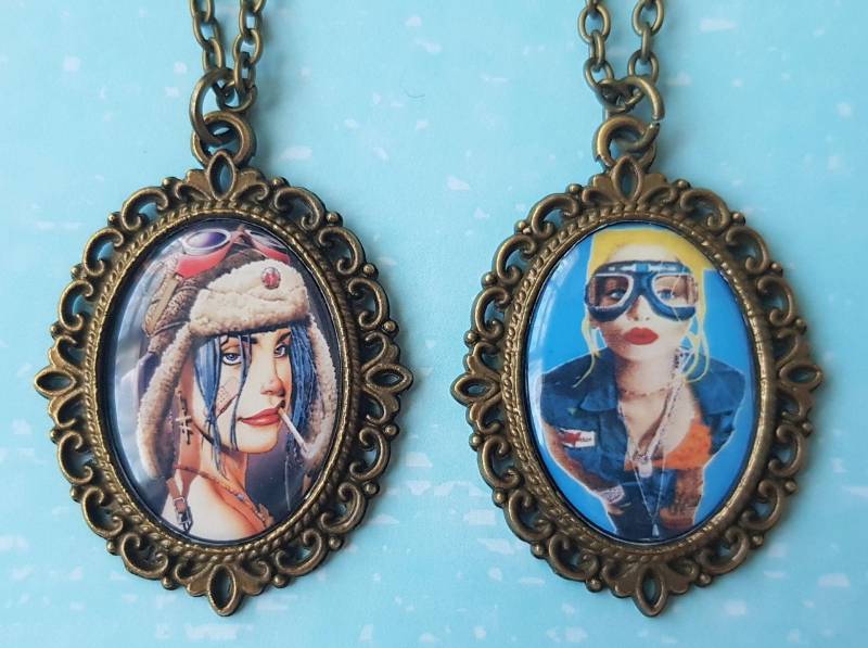 Tank Girl Inspiriert Cameo Halskette - Silber Option Erhältlich von TheMermaidsEmporium