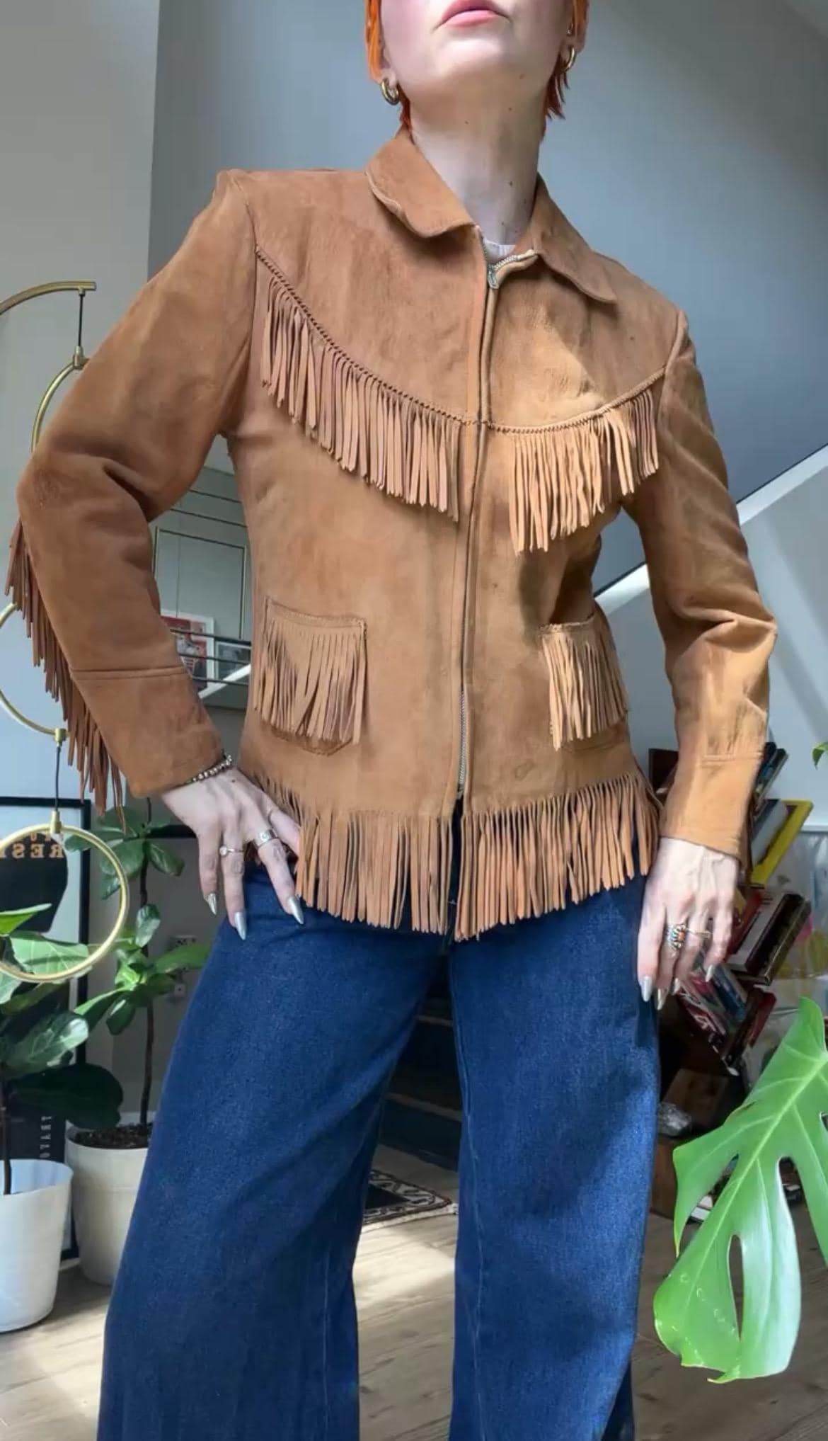 Vtg 50S/60S K-Bar-Z Ranchwear Wildleder Camel Jacke Mit Fransen von TheMetalRomanticShop