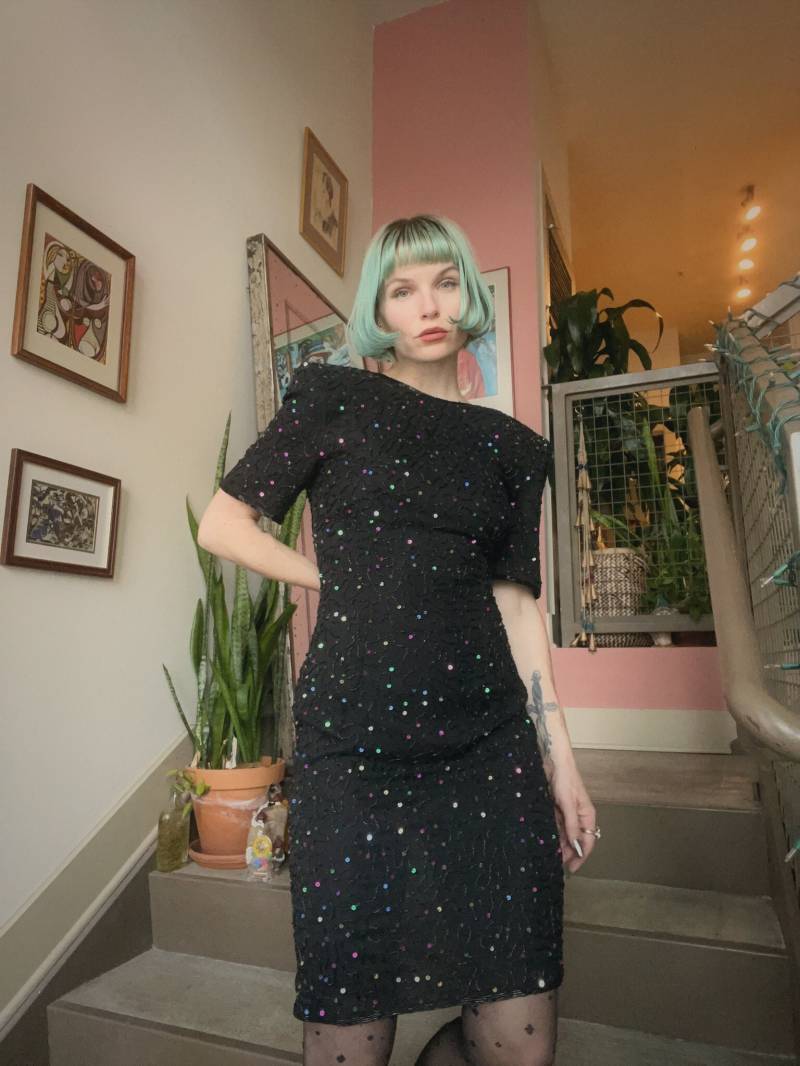 Vtg 80Er Jahre Perlenseide Mini von TheMetalRomanticShop