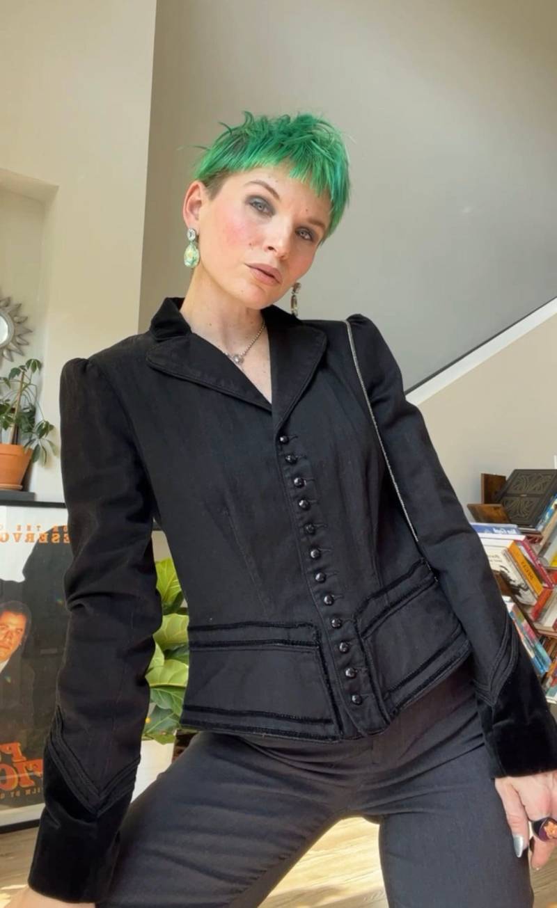 Vtg Rl Denim/Samt Schwarze Jacke von TheMetalRomanticShop