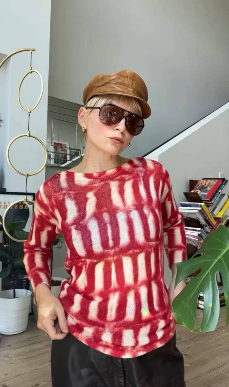 Vtg Y2K Rot/Creme Strick Vtg Y2K Rot/Creme Strick von TheMetalRomanticShop