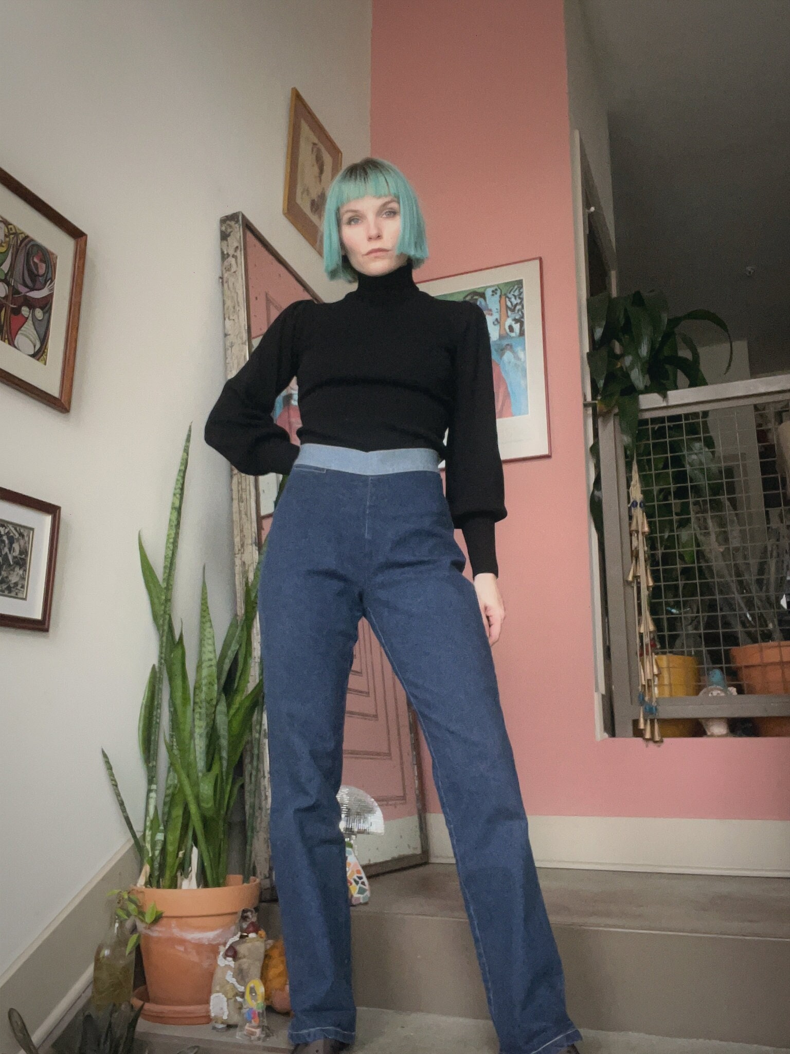 Vtg Y2K Zweifarbiger Stretch Denim von TheMetalRomanticShop