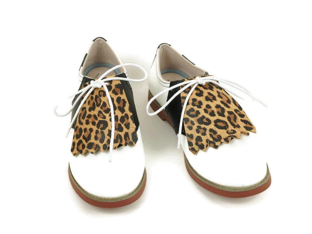 Animal Print Leder Golfschuh Kilties Damen Swing Tanz Zubehör von TheMillineryShop