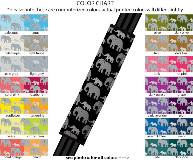 Sicherheitsgurtbezug // Auto Pad Autozubehör Gurtauflage - Elefanten Wunschfarbe Auswählen von TheModMobile