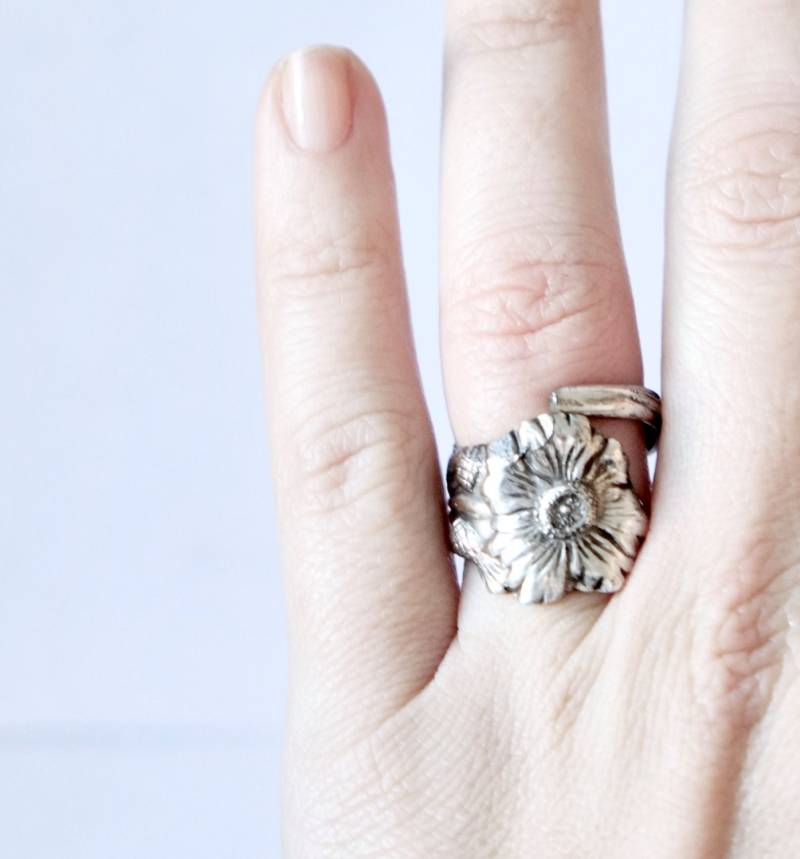 Vintage Schilf Und Barton Sterling Silber Blumenlöffel Ring von TheModOwl