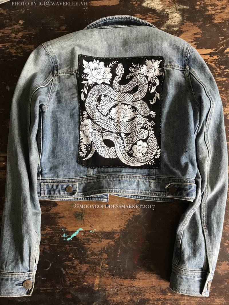 Handgeschnitzter Block Print-Aufnäher Von Moongoddessmarket® Backpatch | Handmade Geschenk von TheMoonGoddessMarket