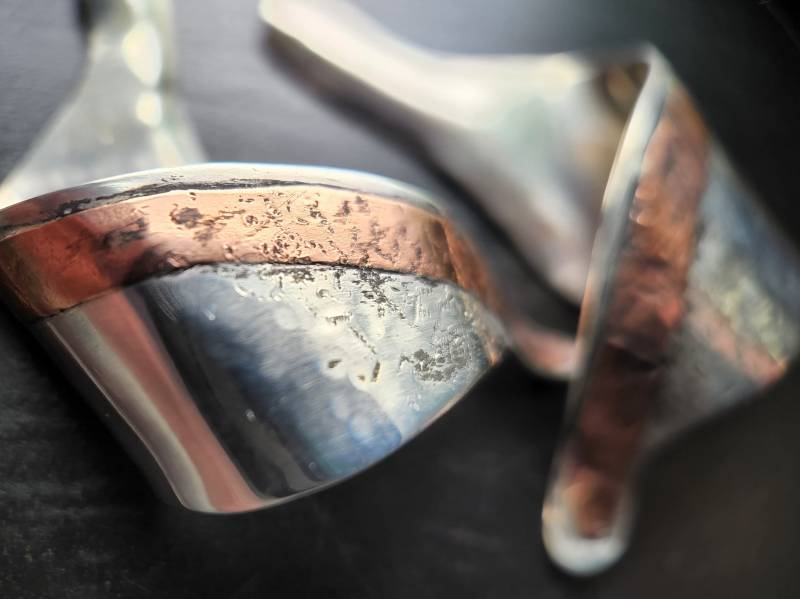 Ohr-Manschette - Silber Mit Kupferstreifen Einzel- Oder Paar Ohr-Manschette - Silber Mit Kupferstreifen Einzel- Oder Paar von TheMoonlightMyth