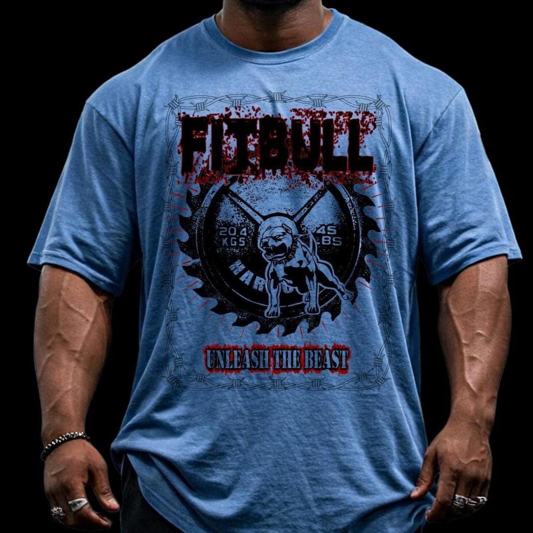 Fitbull Unleash The Beast Heavy Cotton T-Shirt Sports Garment Bodybuilding Apparell Gym Gear Crossfit Training Clothing Workout Clothes von TheMuscleagents
